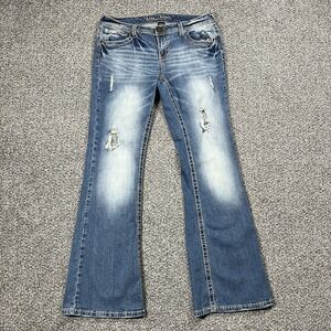 Ariya Jeans Womens 14 Blue Bootcut Low Rise Flap Pockets Stretch Y2K Denim